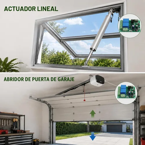 Vista 2 de AC 110V 120V 220V Control remoto inalámbrico RF interruptor de relé universal 2-Ch receptor con 2 transmisores para abridores de puertas de garaje