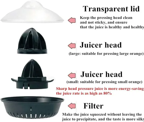 Vista 5 de Exprimidor eléctrico de naranja, adecuado para limón, jugo de pomelo de lima, adecuado para uso doméstico