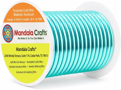 Vista 200 de Mandala Crafts - Alambre de aluminio anodizado de calibre 22 para hacer joyas - 137.2 m de alambre flexible surtido y coloreado - Doble para bonsái