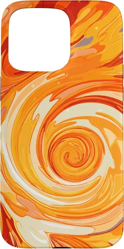 Vista 28 de iPhone 16 Swirl Orange Color Illustration Pattern Abstract Art Case