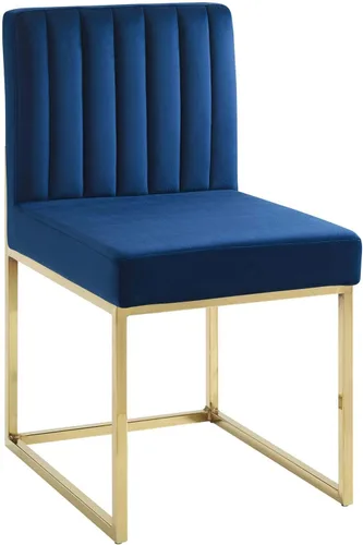 Vista 9 de Modway EEI-3806-GLD-DUS Carriage Channel - Silla de comedor de terciopelo con base copetuda, color rosa polvoriento dorado
