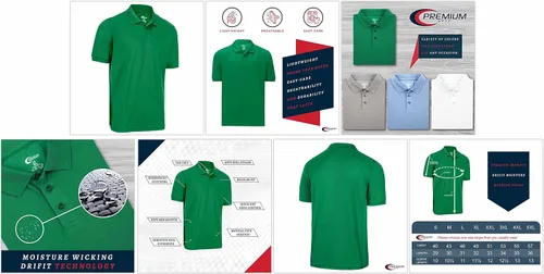 Vista 94 de Premium Wear - Camisetas tipo polo para hombre, con gran absorción de humedad