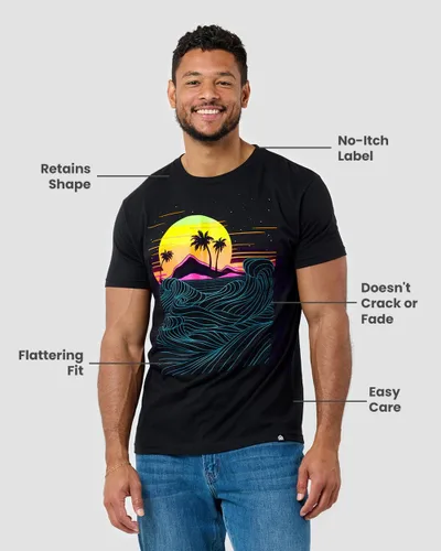 Vista 3 de INTO THE AM - Camisetas gráficas para hombre, frescas, ligeras, entalladas, diseño estampado de naturaleza, talla S a 4XL