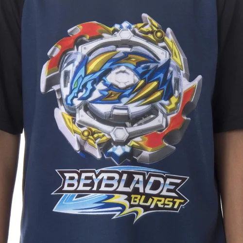 Vista 2 de INTIMO Beyblade Burst - Conjunto de pijama para niños, 2 piezas, pantalones cortos y camiseta