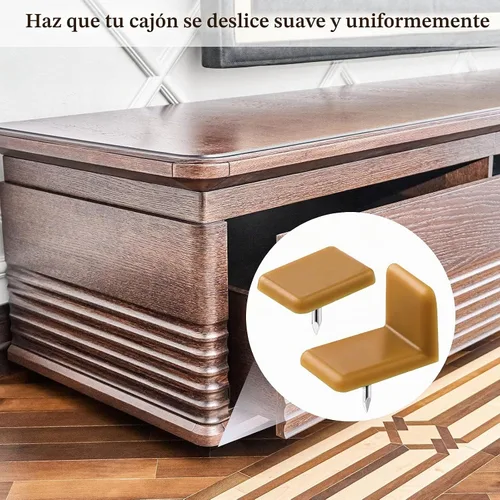 Vista 5 de Maitys Tapones de plástico para cajones y toboganes, para reparar cómodas, forma cuadrada y en L (30 piezas)