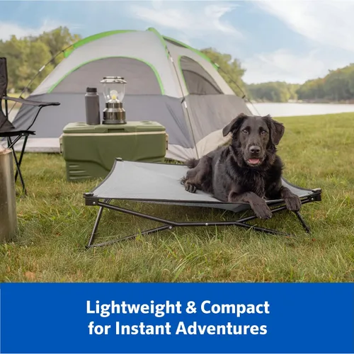 Vista 3 de Coolaroo On-The-Go - Kit de cama elevada para perros portátil y refrescante con tela HeatShield para perros pequeños, ligera y compacta, incluye