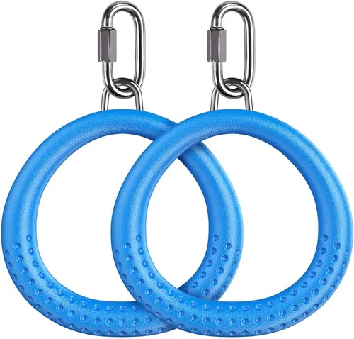 Vista 8 de Dolibest 2 Pack of Ninja Gymnastic Rings,Monkey Ring Outdoor Backyard Ninja Accessories Set,Swing Bar Rings Obstacle Course for Training Equipment