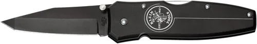 Vista 4 de Klein Tools 44000-BLK Cuchillo de bloqueo ligero negro con mango de aluminio negro, hoja de punto de caída de 2-1/4 pulgadas
