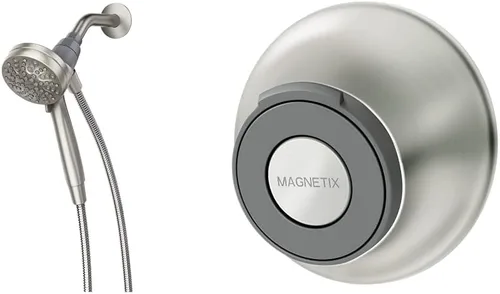 Vista 18 de Moen Engage Magnetix Níquel cepillado resistente a manchas de 3.5 pulgadas, cabezal de ducha de mano desmontable de seis funciones con sistema
