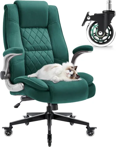 Vista 9 de Silla de oficina con respaldo alto 400 libras, silla de escritorio Negro
