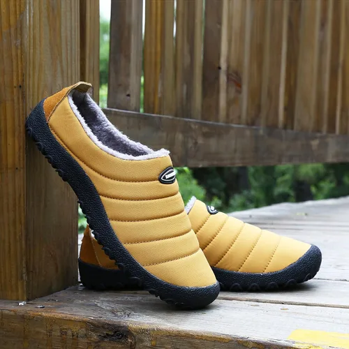 Vista 7 de UBFEN - Pantuflas cálidas de invierno para hombre y mujer con forro de felpa mullida, zapatos de casa con suela de goma antideslizante