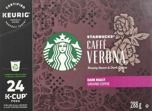 Vista 3 de Starbucks Caffe Verona Dark, K-Cup para cafeteras Keurig, 24 unidades (paquete de 4)