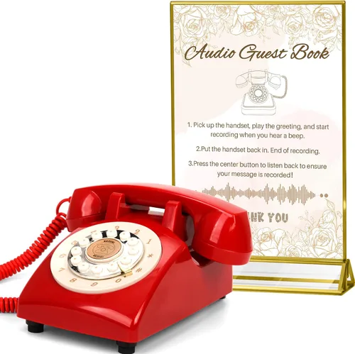 Vista 9 de Libro de invitados de audio, teléfono de boda, mensajes de audio personalizados de memoria de 32 GB, volumen ajustable, con función de repetición