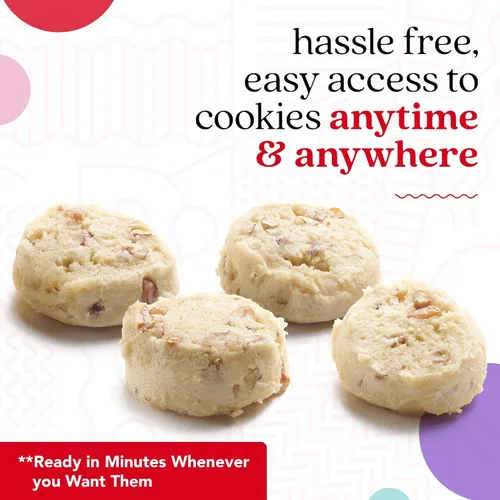 Vista 4 de David's Cookies - Masa para galletas congeladas y preformadas de mantequilla y pecanas, listas para hornear, 96
