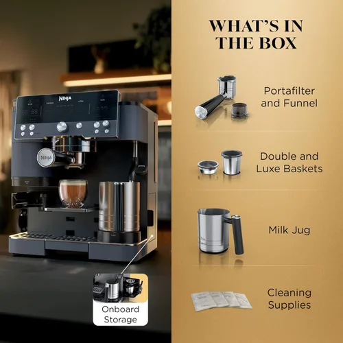Vista 8 de Ninja Luxe Café Premier - Máquina de café espresso 3 en 1, café por goteo y ciberespacio