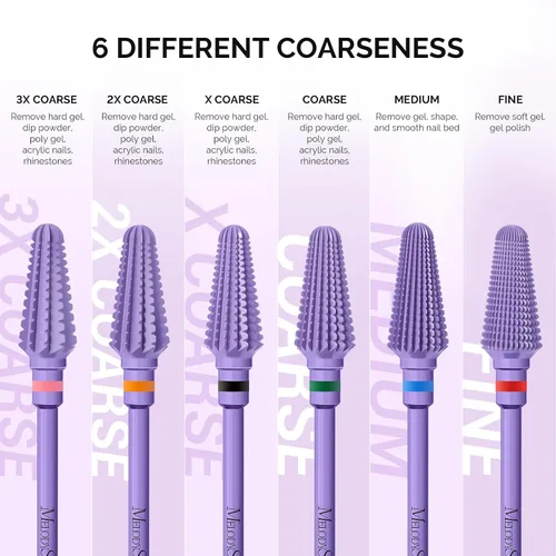 Vista 3 de MelodySusie Brocas profesionales Tornado de 3/32 pulgadas, brocas multifunción de carburo de tungsteno, adecuadas para manicura, pedicura, cutícula