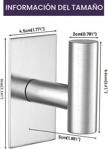 Vista 6 de VAEHOLD - Ganchos adhesivos de pared para toallas, resistentes, impermeables, de plata, para colgar abrigos, ropa, gancho de pared para armario