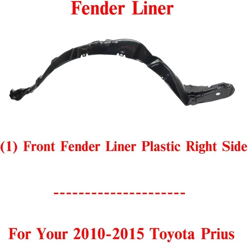 Vista 2 de US AUTO PARTS PLUS nuevo guardabarros delantero plástico derecho lado pasajero reemplazo directo para Toyota Prius 2010-2015 5387547030 TO1249158