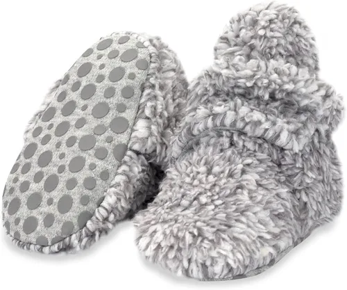 Vista 12 de Zutano Botines unisex peludos para bebé con agarraderas, forro de algodón orgánico, artículos imprescindibles para el registro de bebé 2-Peludo Rosa