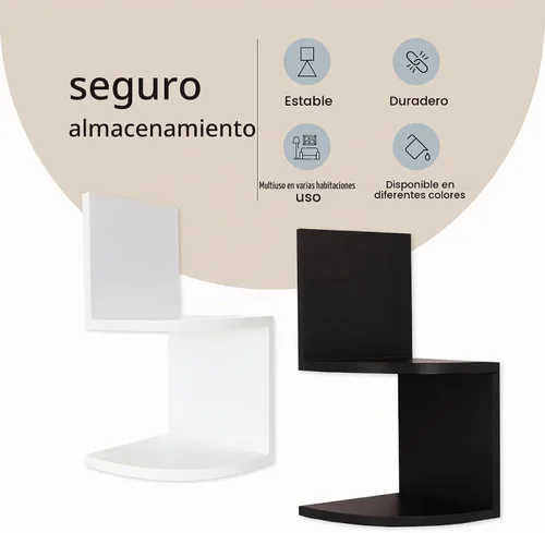 Vista 6 de kieragrace Priva - Estante esquinero de pared, juego de 2, blanco, 7.75 x 7.75 pulgadas