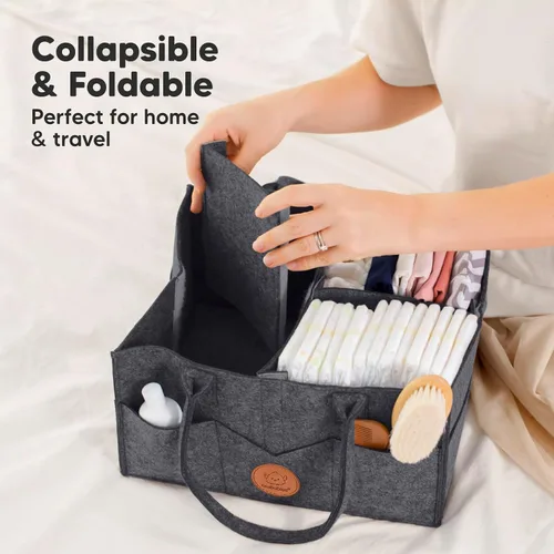 Vista 9 de KeaBabies Cambiador de pañales portátil y organizador de pañales para bebé, tapete cambiador plegable impermeable para bebé, tapete de cambio