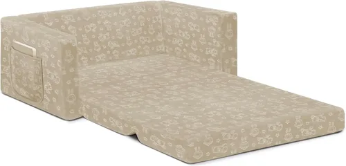 Vista 5 de Serta Perfect Sleeper Sofá Convertible Extra Ancho a Tumbona - Cómodo Sofá/Cama Plegable 2 en 1 para Niños, Crema