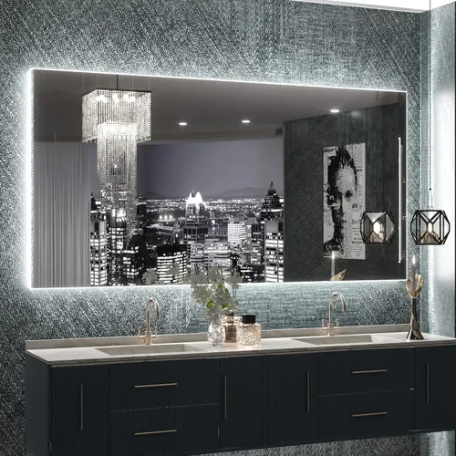 Vista 26 de TETOTE - Espejo retroiluminado para baño con luz, botón táctil regulable y función antivaho (horizontal o vertical)