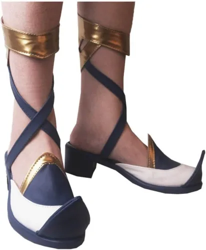 Vista 5 de COSGOGO Juego de anime Genshin Impact Faruzan - Zapatos de cosplay para Halloween, carnaval, fiesta, disfraz de anime para mujer, zapatos de cosplay