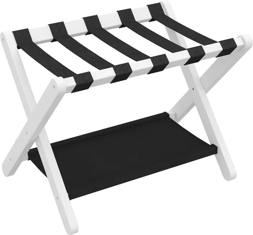 Vista 19 de Heybly HLR010Z1 - Portaequipajes, soporte plegable para maleta con estante de almacenamiento, soporte de equipaje de alta resistencia