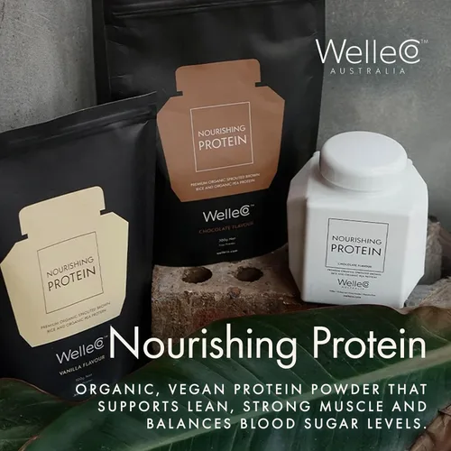 Vista 9 de WelleCo Proteína de chocolate en polvo a base de plantas, mezcla de arroz integral orgánico y guisantes, 0.56 oz de proteína por porción, suplemento