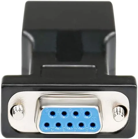 Vista 5 de DTECH Adaptador serie RS232 DB9 a RJ45 DB-9 hembra a RJ-45 hembra y convertidor DB9 macho a RJ45 hembra Ethernet