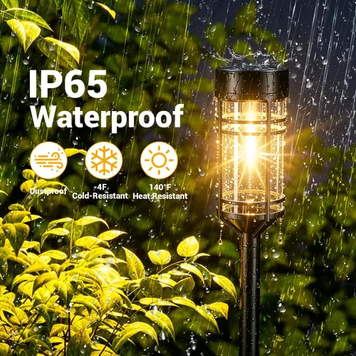 Vista 5 de Amzarp - Paquete de 8 luces solares para jardín, luces LED solares luz cálida