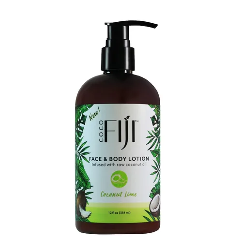 Vista 25 de Coco Fiji Loción facial y corporal infundida con aceite de coco, loción para piel seca, crema facial hidratante y loción de masaje para mujeres