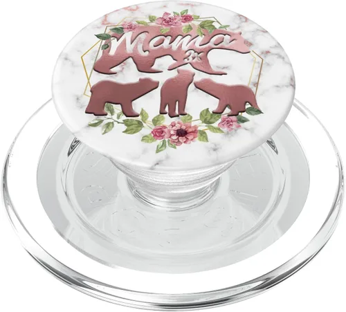 Vista 9 de Mama Bear - Soporte y agarre para teléfonos y tabletas, diseño de flores, color rosa