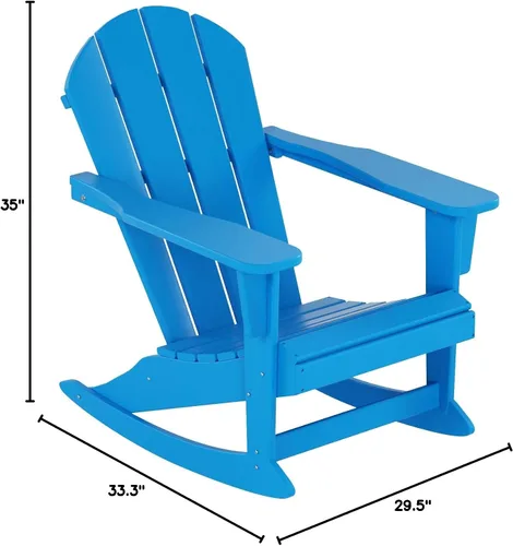 Vista 50 de WestinTrends Silla mecedora Malibu de poliéster para exterior/patio Adirondack, Negra