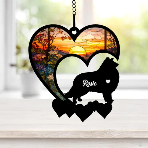Vista 16 de NAZENTI Atrapasoles personalizado de sabueso afgano, adorno conmemorativo personalizado para la pérdida de mascotas, regalo de condolencia