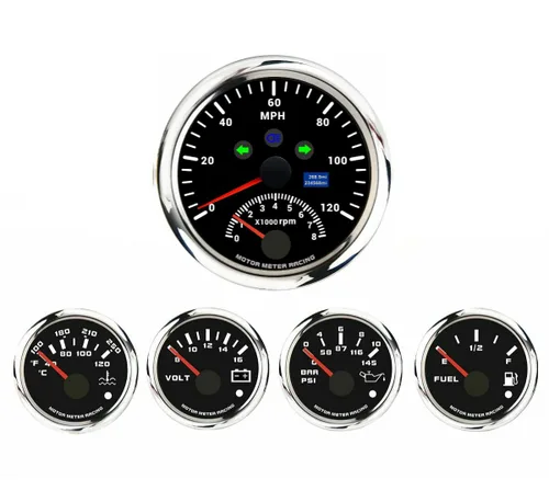 Vista 12 de MOTOR METER RACING - Juego de medidores para motores clásicos (juego de 6 medidores)
