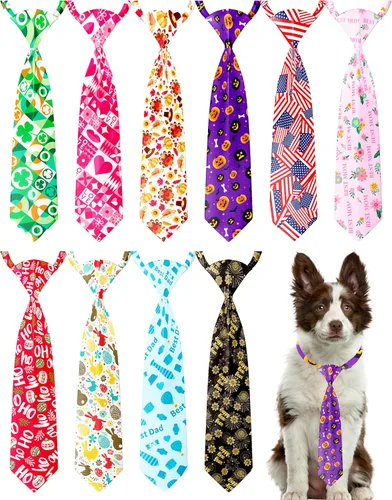 Vista 40 de PET SHOW Paquete de 10 corbatas para perros de feliz cumpleaños, XS