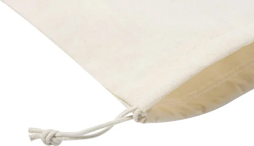 Vista 6 de Bolsas de cordón 100% algodón al por mayor – Calidad resistente paquete de 100 – Tamaño 6 x 8 (algodón natural sin blanquear – doble cordón)