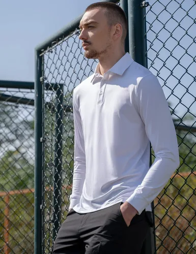 Vista 15 de NAVISKIN Camisas polo para hombre, de secado rápido, UPF 50, manga larga y corta, que absorben la humedad