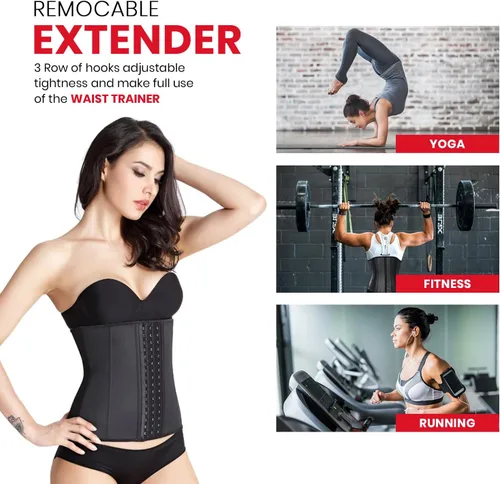 Vista 6 de DEVOGUE Entrenadores de cintura para mujer, corsé de látex para grasa del vientre, moldeador corporal