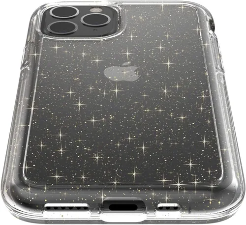Vista 5 de Speck Gemshell - Carcasa para iPhone 11 Pro, transparente con purpurina dorada/transparente