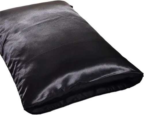 Vista 4 de DuShow Juego de funda de edredón de seda para niños con doble funda de edredón suave y sedosa con cierre de cremallera (doble y negro)