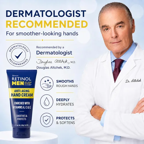 Vista 5 de LIVAURA - Crema de manos con retinol para hombres, humectante de manos antienvejecimiento, 3.4 onzas Non-greasy hand cream that moisturizes dry