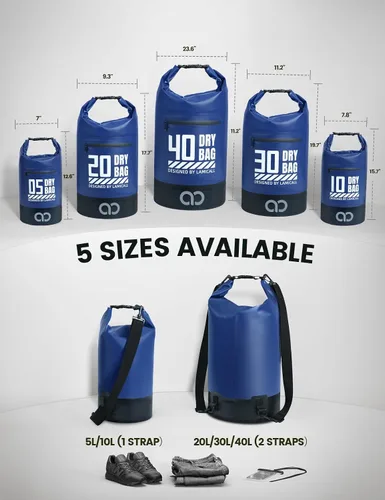 Vista 2 de Lamicall Mochila impermeable con bolsa para teléfono 5L/10L/20L/30L/40L Azul marino