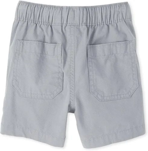 Vista 3 de The Children's Place Pantalones cortos de algodón para niños pequeños, paquete de 3, Aleta Gris 3 Pack