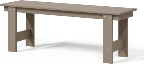 Vista 21 de WestinTrends Ashore Outdoor HDPE - Banco de patio con espalda descubierta de 48 pulgadas, color negro