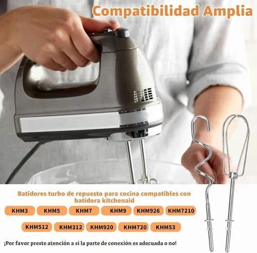 Vista 3 de Accesorios para batidora de mano compatibles con batidora de mano KitchenAid KHM3 KHM5 KHM7 KHM9, batidoras turbo batidoras de mano para Kitchenaid