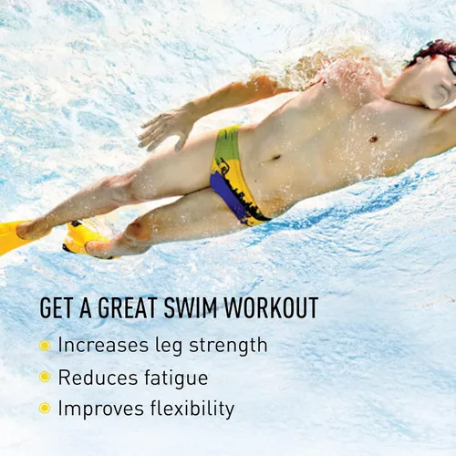 Vista 3 de Finis Z2 Gold Zoomers - Aletas de entrenamiento de hoja corta para fuerza y velocidad, ajuste de goma natural