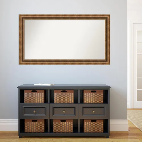 Vista 430 de Amanti Art Espejo de pared personalizado no biselado (25 x 25 pulgadas), marco de bronce acentuado, varios tamaños personalizados, espejo de baño
